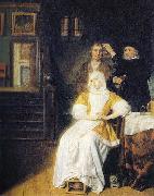 Samuel van hoogstraten The anemic lady USA oil painting artist
